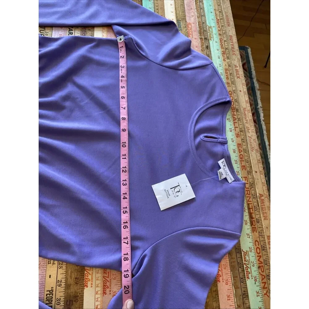 NEW The Tog Shop Petites Womens Dress 10P Knit Midi Lilac Purple Vintage 90s - Picture 9 of 12